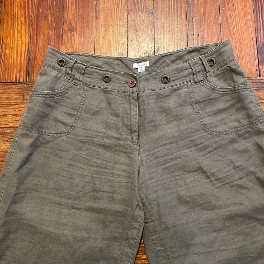 Relativity Olive Buttoned Pants - Picture 2 of 8